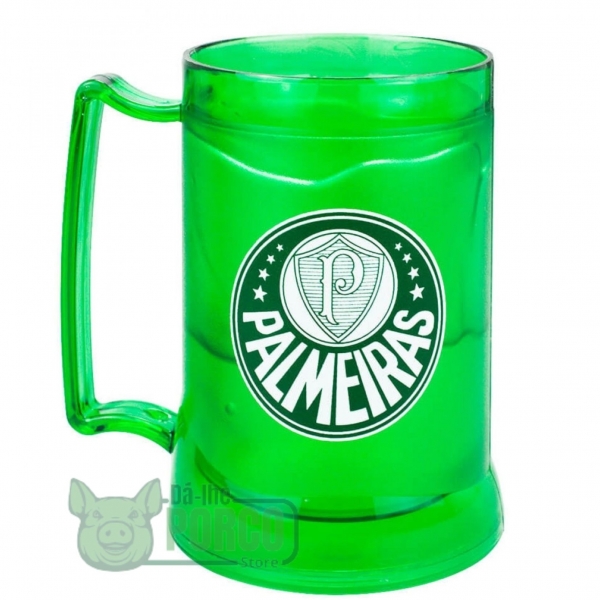 Jogo com 2 Canecas Gel Isolante Térmico 400ml - Palmeiras