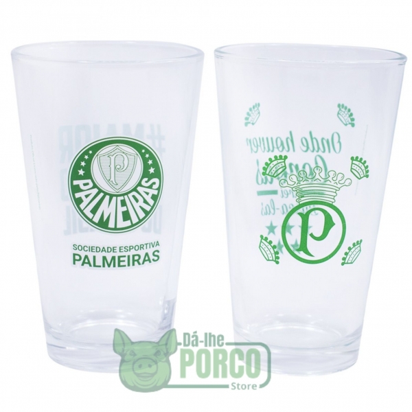 Jogo 2 Copos De Vidro 475ml Palmeiras