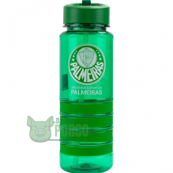Garrafa de Plástico com Canudo Retrátil 700ml - Palmeiras