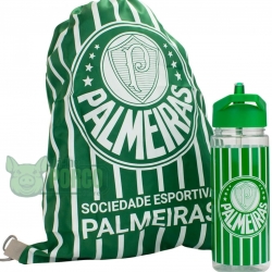 Garrafa Plástica 450ml Com Mochila Tipo saco Palmeiras