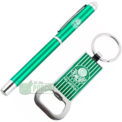 Jogo Caneta Roller Ball Touchscreen Com Chaveiro Abridor De Garrafa Palmeiras