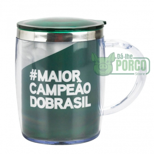 Caneca Térmica Com Tampa 450ml (#MaiorCampeão) - Palmeiras