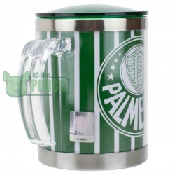 Caneca Térmica Listrada com Tampa 450ml - Palmeiras 