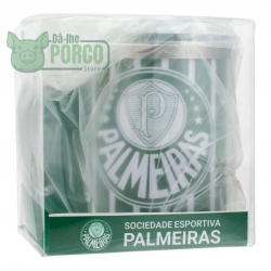 Caneca Térmica Listrada com Tampa 450ml - Palmeiras 