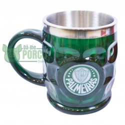 Caneca Térmica Verde Com Tampa 500ml (Escudo Adesivo) - Palmeiras