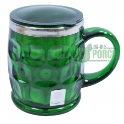 Caneca Térmica Verde Com Tampa 500ml (Escudo Metal) - Palmeiras