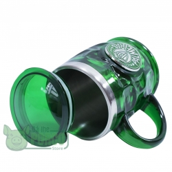 Caneca Térmica Verde Com Tampa 500ml (Escudo Metal) - Palmeiras