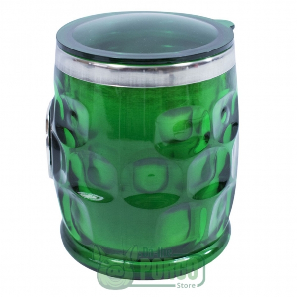 Caneca Térmica Verde Com Tampa 500ml (Escudo Metal) - Palmeiras