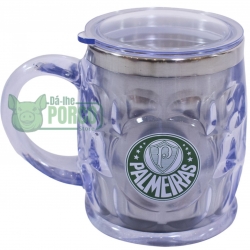 Caneca Térmica Incolor Com Tampa 500ml (Escudo Adesivo) - Palmeiras