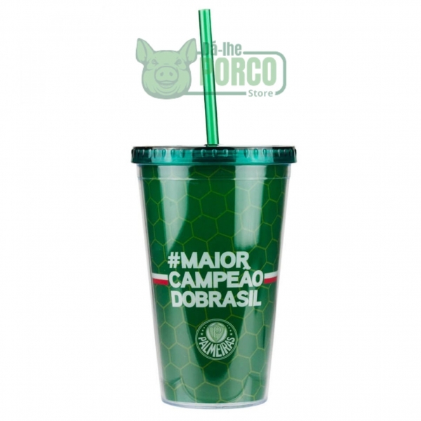 Copo Canudo 450ml - Palmeiras