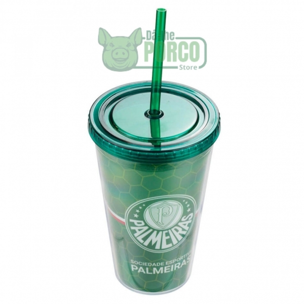 Copo Canudo 450ml - Palmeiras