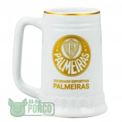 Caneca Branca Porcelana 500ml - Palmeiras