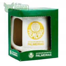 Caneca Branca Porcelana 500ml - Palmeiras