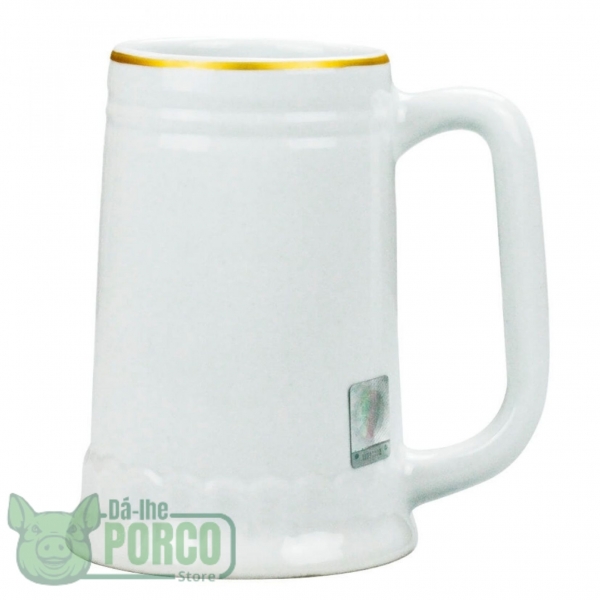 Caneca Branca Porcelana 500ml - Palmeiras