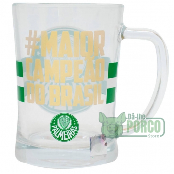 Caneca De Vidro Gigante 660ml #MaiorCampeão Palmeiras