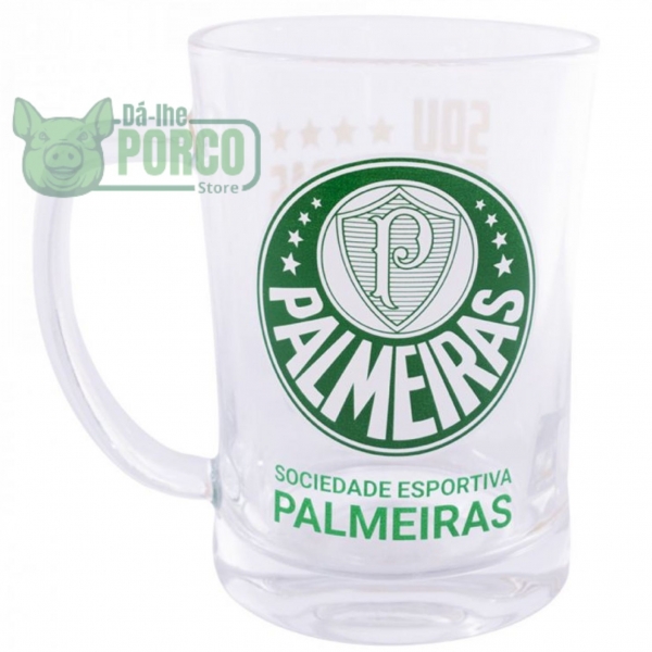 Caneca De Vidro Gigante 660ml Sou Palmeiras 660ml 