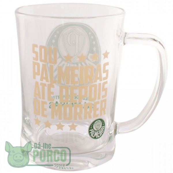 Caneca De Vidro Gigante 660ml Sou Palmeiras 660ml 