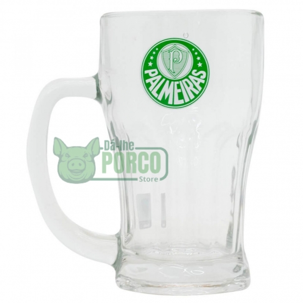 Caneca Vidro Com Abridor Garrafas 450ml Palmeiras