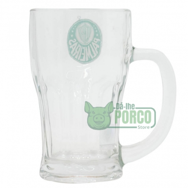 Caneca Vidro Com Abridor Garrafas 450ml Palmeiras