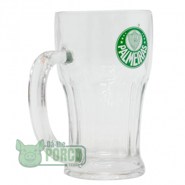 Caneca Vidro Com Abridor Garrafas 450ml Palmeiras