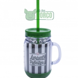 Caneca Com Tampa E Canudo 420ml - Palmeiras
