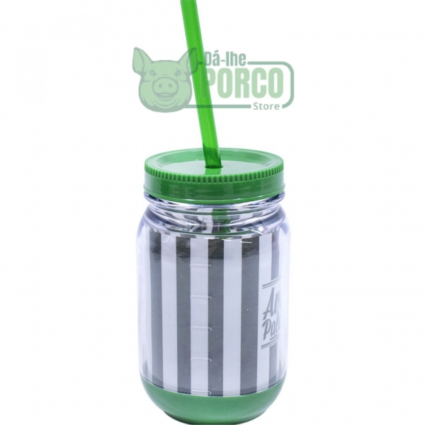Caneca Com Tampa E Canudo 420ml - Palmeiras