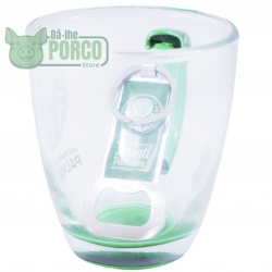 Jogo Caneca De Vidro e Abridor De Garrafas 370ml - Palmeiras