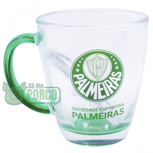 Jogo Caneca De Vidro e Abridor De Garrafas 370ml - Palmeiras