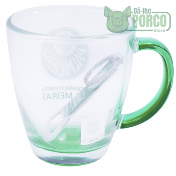 Jogo Caneca De Vidro e Abridor De Garrafas 370ml - Palmeiras