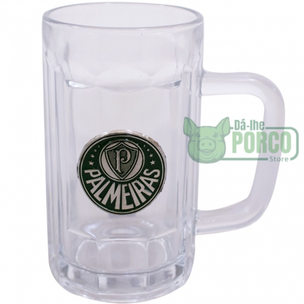 Caneca De Vidro Brasão 400ml Palmeiras