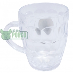 Caneca de Vidro com Brasão Metal 400ml - Palmeiras