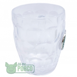 Caneca de Vidro com Brasão Metal 400ml - Palmeiras