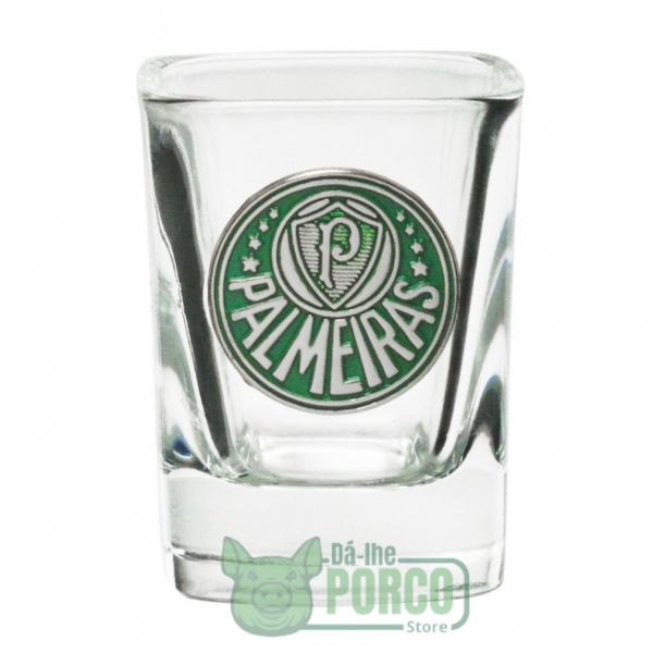 Jogo Com 2 Copos De Vidro Para Shot 70ml Palmeiras