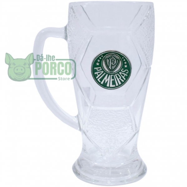 Caneca Vidro Bola Futebol 630ml Palmeiras