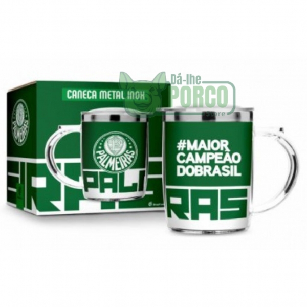 Caneca Plástica Inox SW 450 ml Palmeiras
