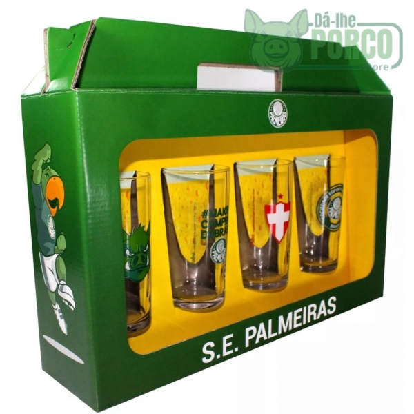 Jogo de Copo Cylinder Com 4 Unidades 300 ml Palmeiras