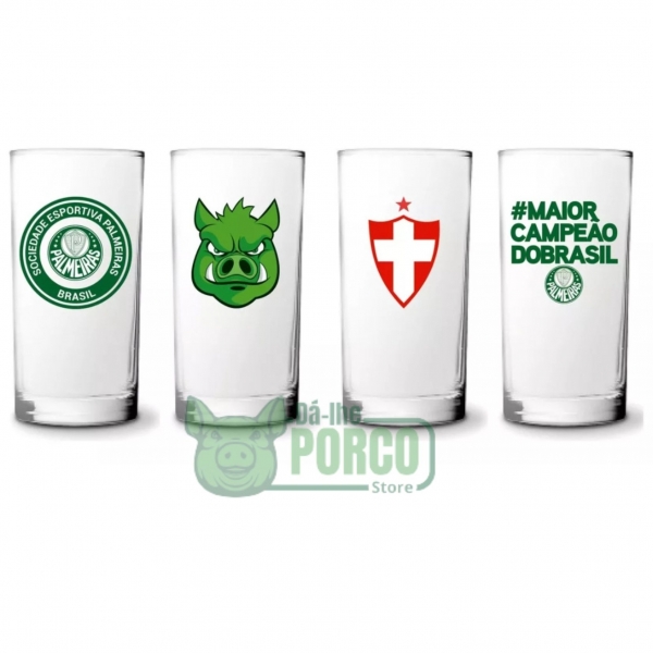 Jogo de Copo Cylinder Com 4 Unidades 300 ml Palmeiras