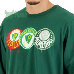 Camisa Manga Longa Evolução dos Escudos Masculina Palmeiras