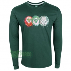 Camisa Manga Longa Evolução dos Escudos Masculina Palmeiras