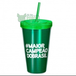 Copo Canudo 550 ml Palmeiras #MaiorCampeãoDoBrasil