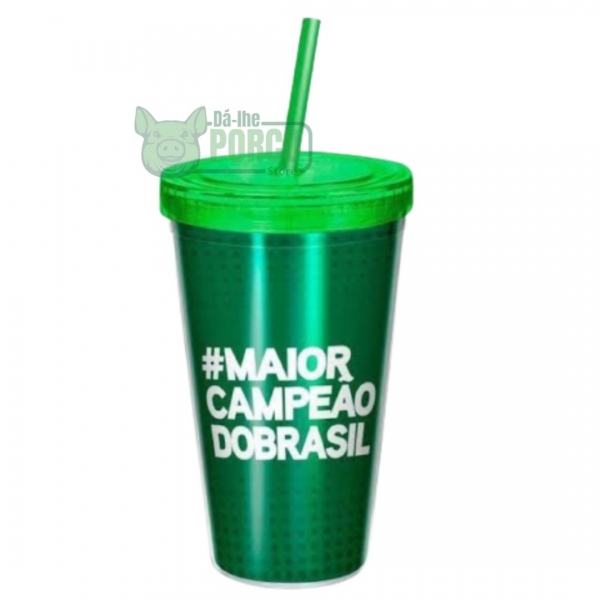 Copo Canudo 550 ml Palmeiras #MaiorCampeãoDoBrasil