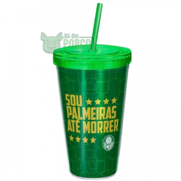 Copo Canudo 550 ml Sou Palmeiras Até Morrer