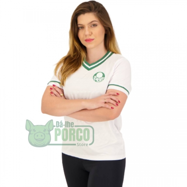 Camiseta Feminina Palmeiras Home- Branca
