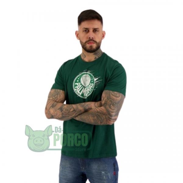 Camiseta Plus Size Palmeiras Riscos Verde