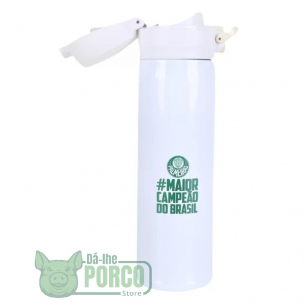 Garrafa Térmica Branca 400ml - Palmeiras