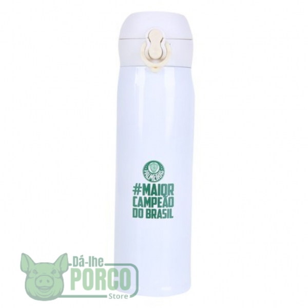 Garrafa Térmica Branca 400ml - Palmeiras