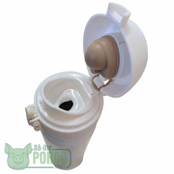 Garrafa Térmica Branca 400ml - Palmeiras