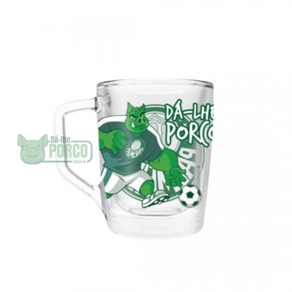 Mini Xícara 60ml Palmeiras Dá-lhe Porco