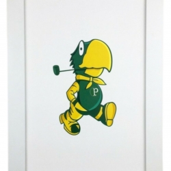 Quadro com Vidro Palmeiras/Periquito 30cm (2 em 1)