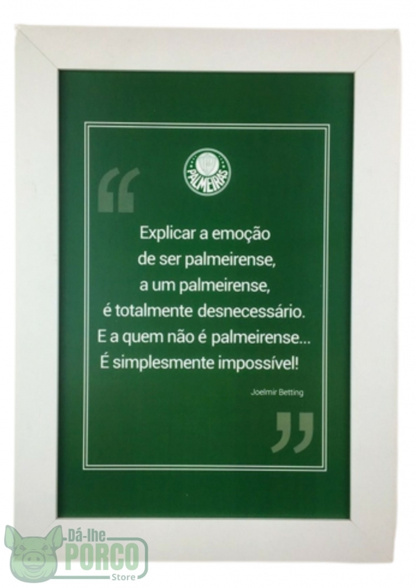 Quadro com Vidro Joelmir Beting/Palmeiras 30cm (2 em 1)